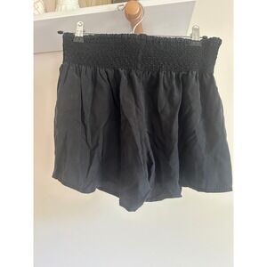 Black Swan Smocked Waist Black Shorts - Comfortable‎ Summer Shorts
